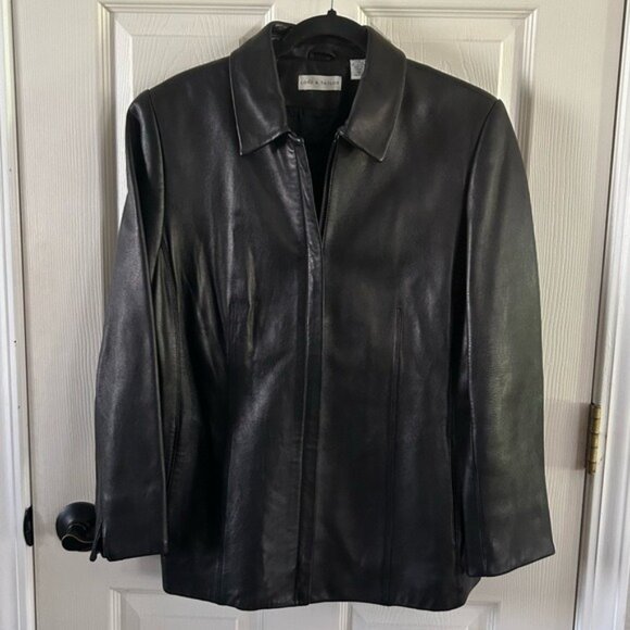 Lord & Taylor Black Leather Jacket Sz 12 Women’s Buttery Soft Classic - Picture 2 of 16